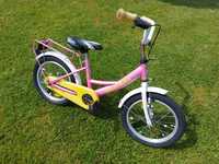 Rowerek dziecięcy dla dziewczynki różowo biało żółty 16 cali