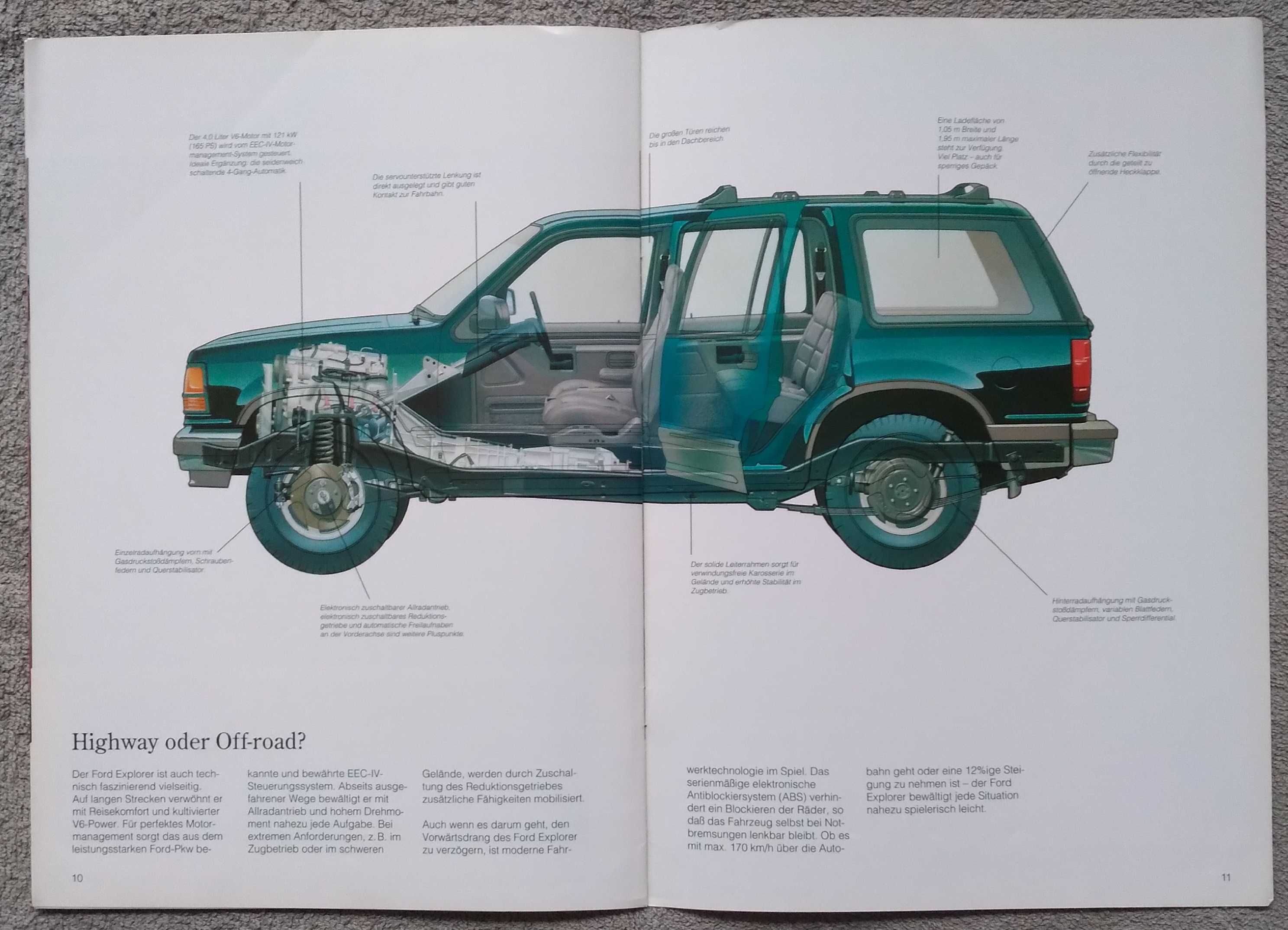 Prospekt Ford Explorer rok 1992