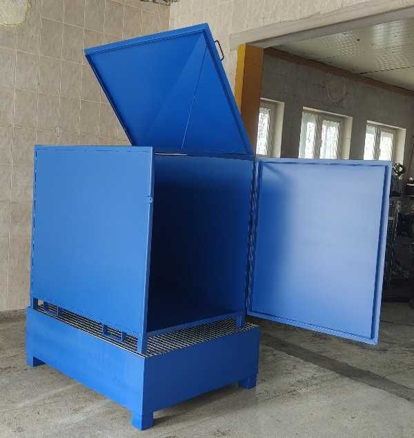 Kontener na zużyte świetlówki w zestawie z wanną PFLT