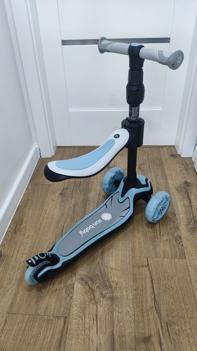 Hulajnoga dla dzieci SUN BABY Flash 3w1 Niebieski   Rowerek deskorolka