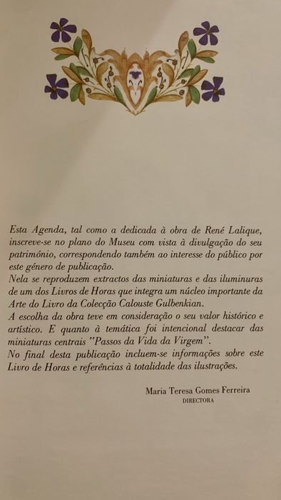 Agenda sem ano e dias