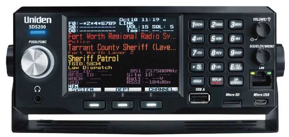 Сканер UNIDEN SDS200 SDS200E 25-1300 МГц з розблокованим DMR.