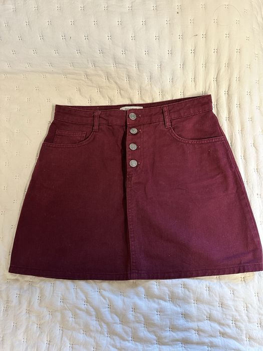 Saia de ganga vermelha Pull&Bear