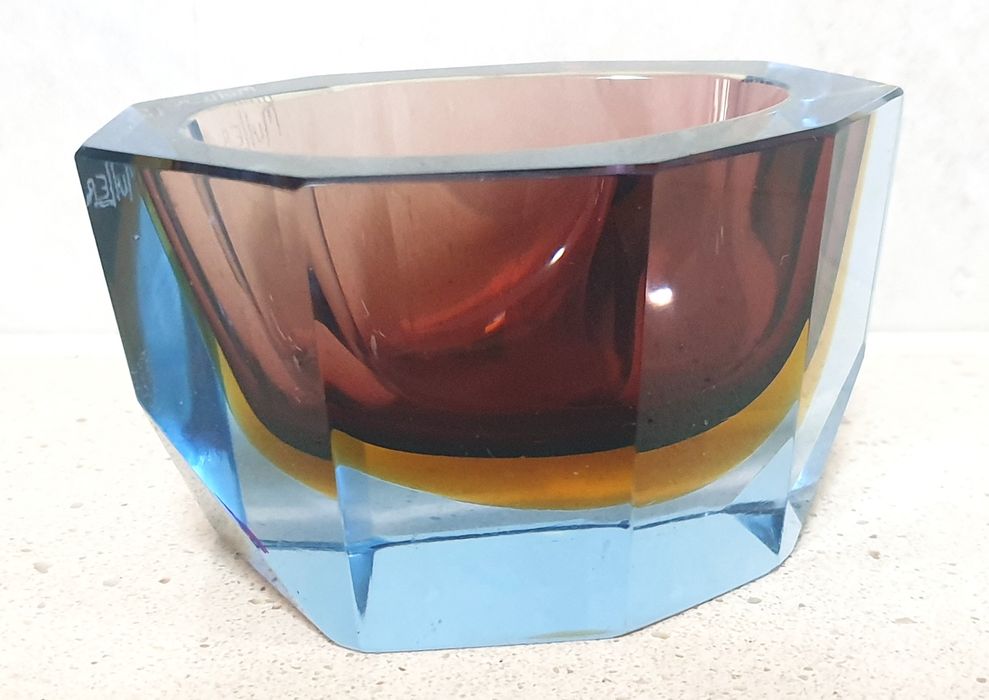 rara taça ARTGLAS francês antiga -assinada Muller Freres Luneville