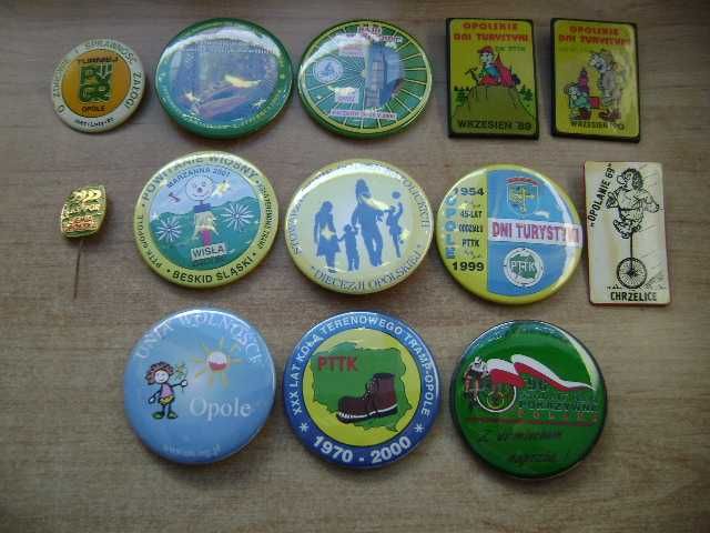 Starocie z PRL Opole Zestaw 13 wpinek kolekcjonerskich Ziemi Opolskiej