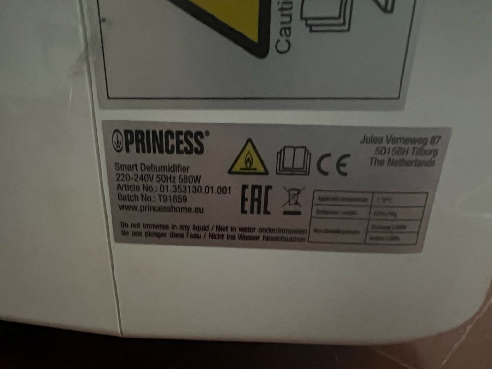 Desumidificador Princess (Smart) 580W