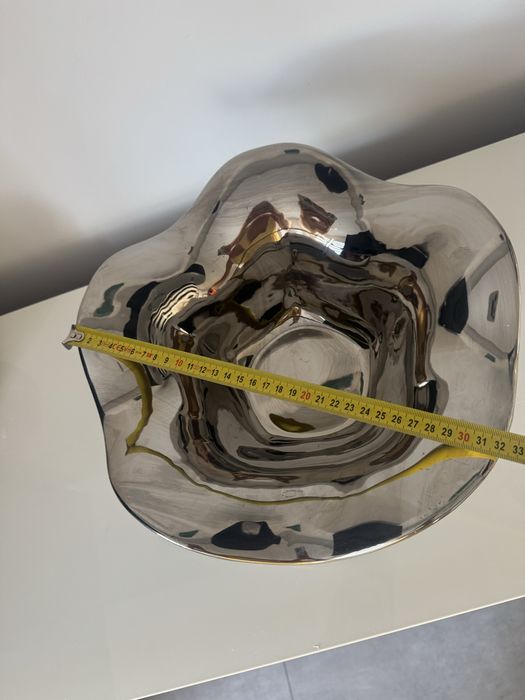 Home & You duza srebrna miska dekoracyjna misa srednica 32 cm