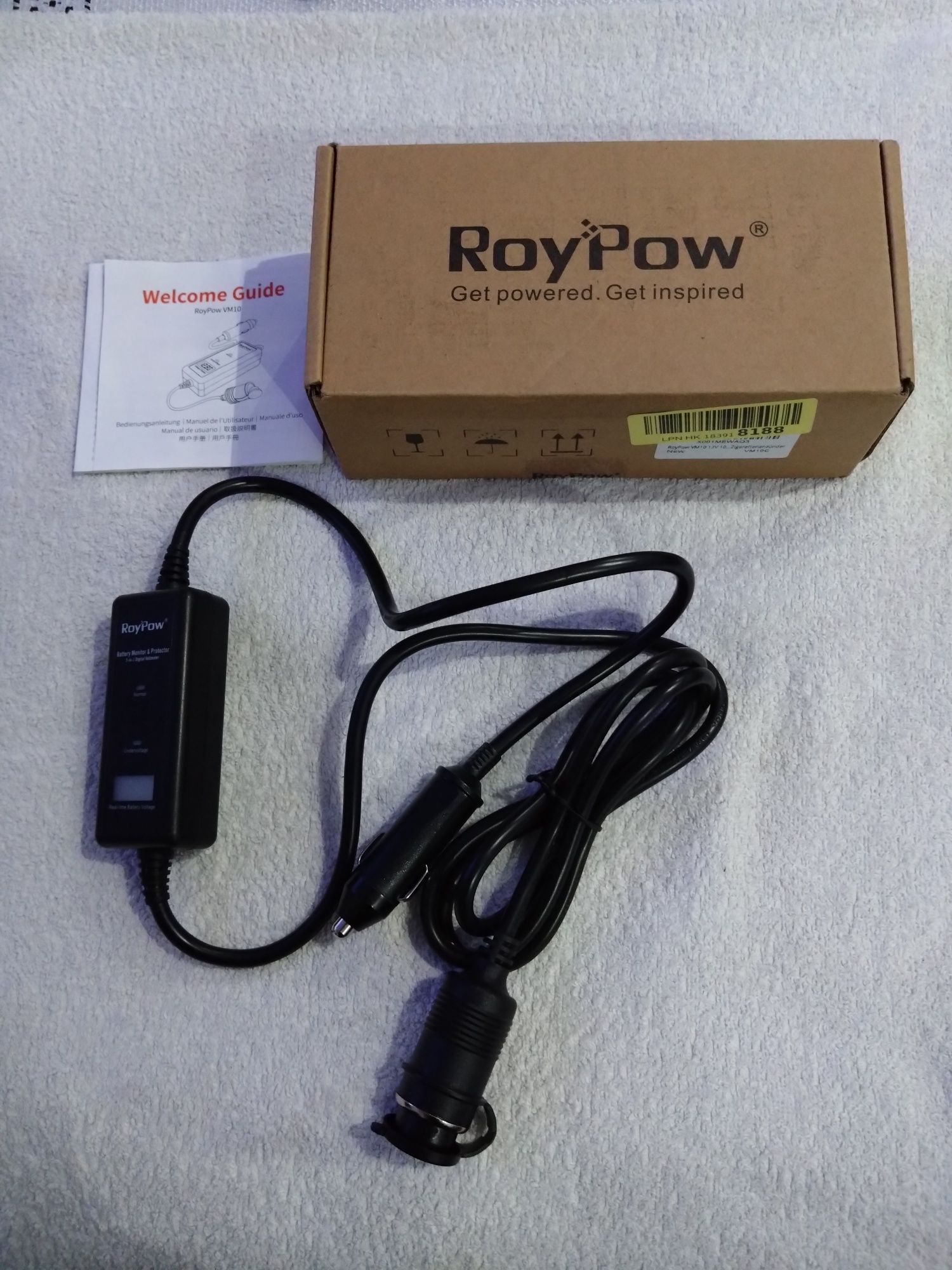 RoyPow VM10 12V 10A monitoring stanu akumulatora przedłużacz Wysyłka