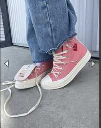 Кеди converse comme des garçons hight pink