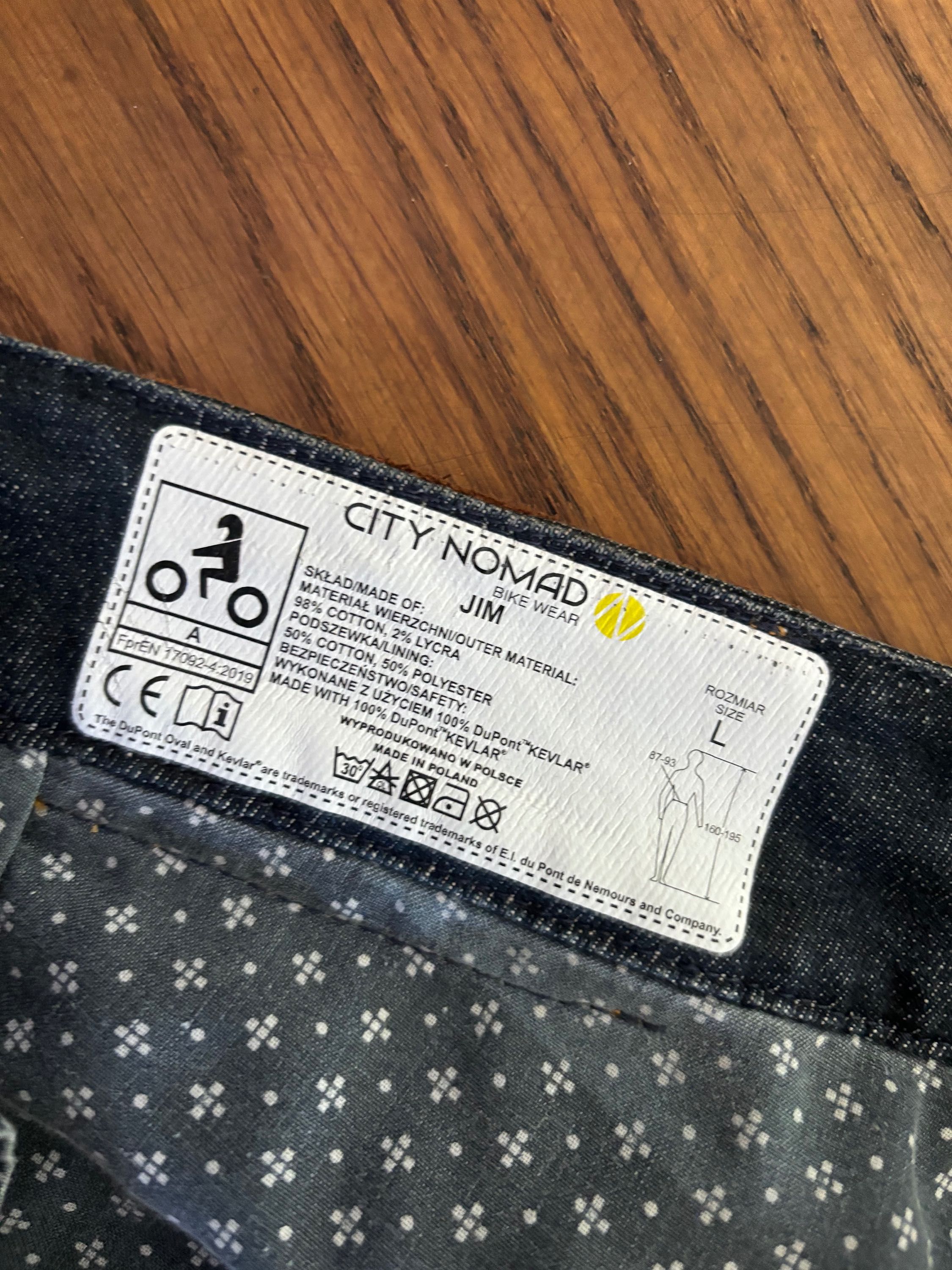 Spodnie motocyklowe jeans City Nomad JIM kevlar. Rozmiar L