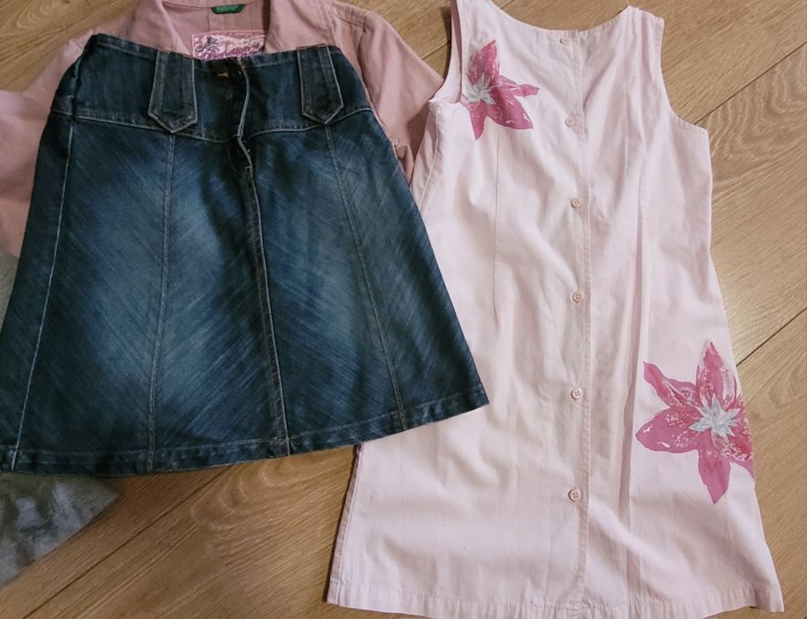 Zestaw ubrań dla dziewczynki marynarka spódnica sukienka koszulka