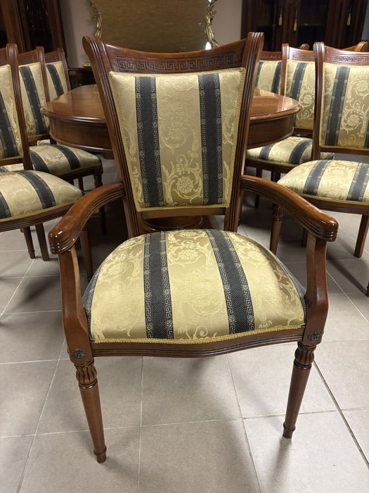 Zestaw Styl Versace Rozkładany Stół 8 Krzeseł 10 osób Novalinea Italy