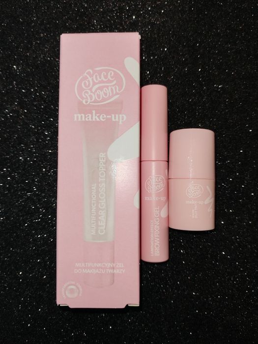 Zestaw Face Boom Clear Topper żel do brwi róż Jelly