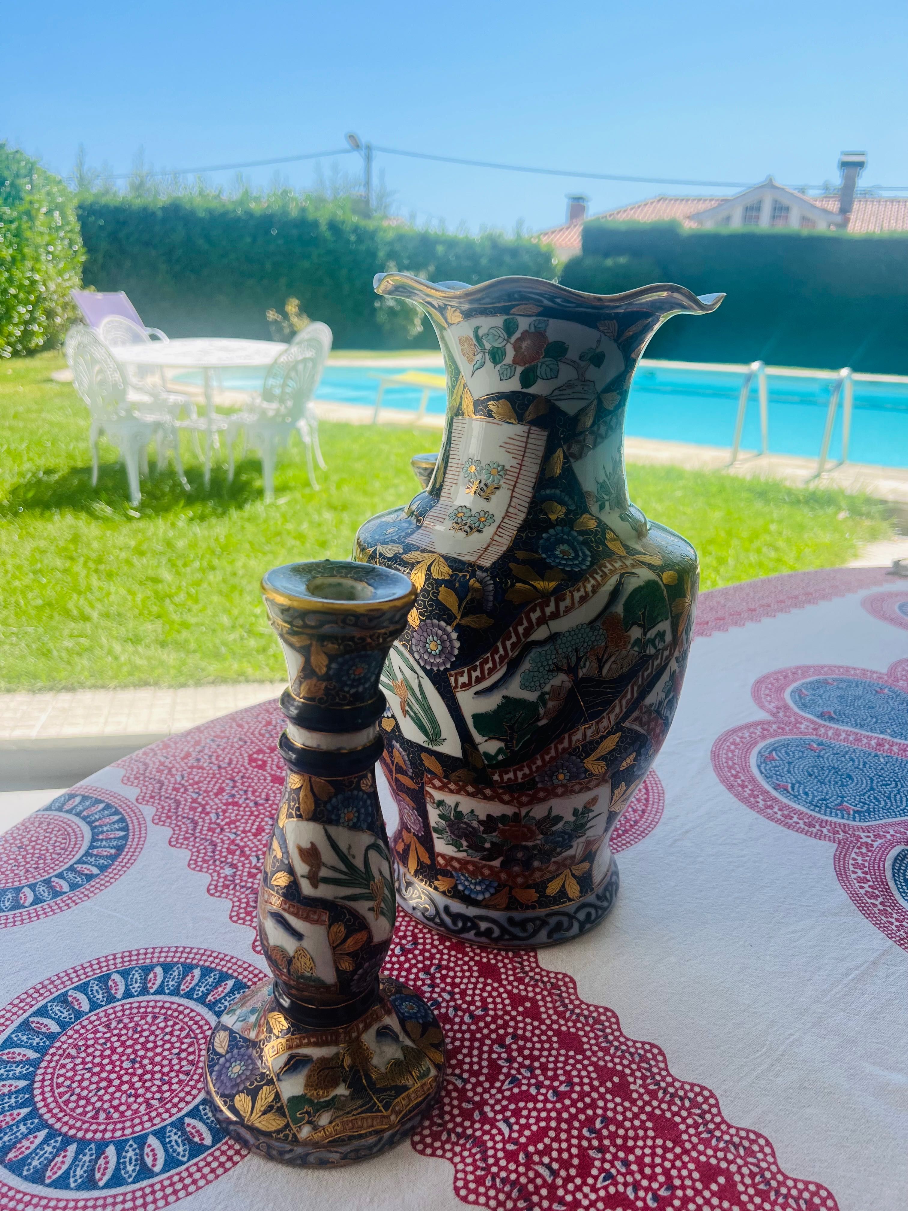 Vaso e castiçais chineses