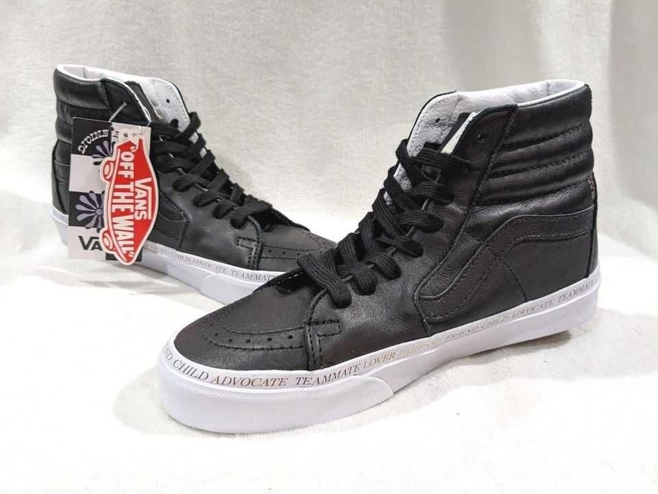 Vans Sk8-Hi Divine Energy Leather Skate Shoes Black True Leather