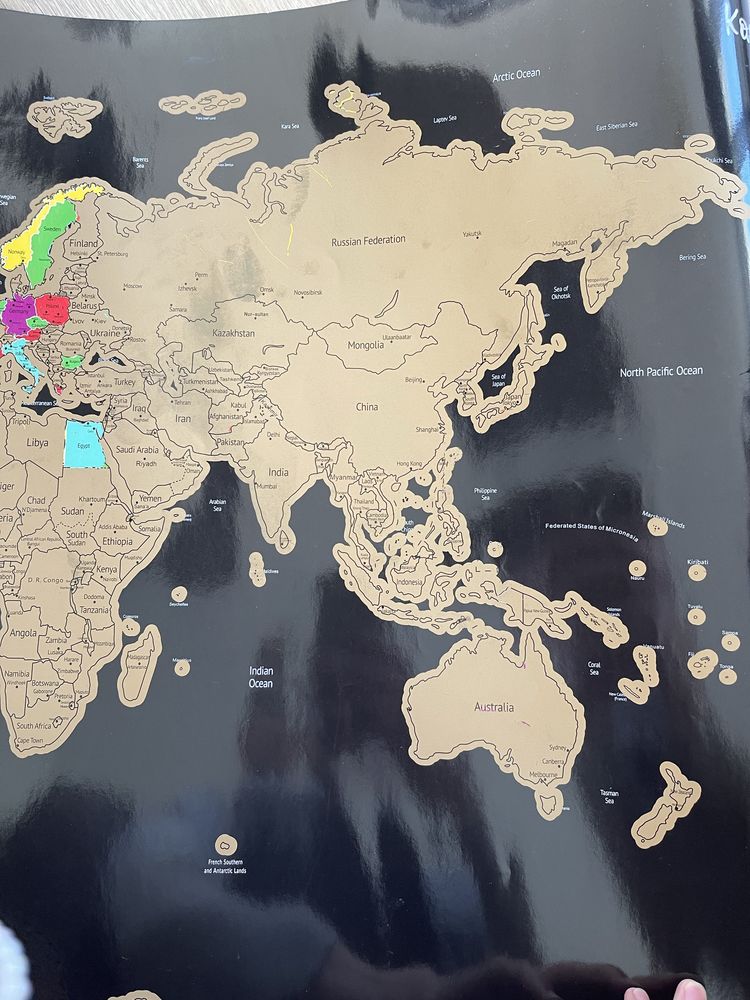 Mapa świata zdrapka