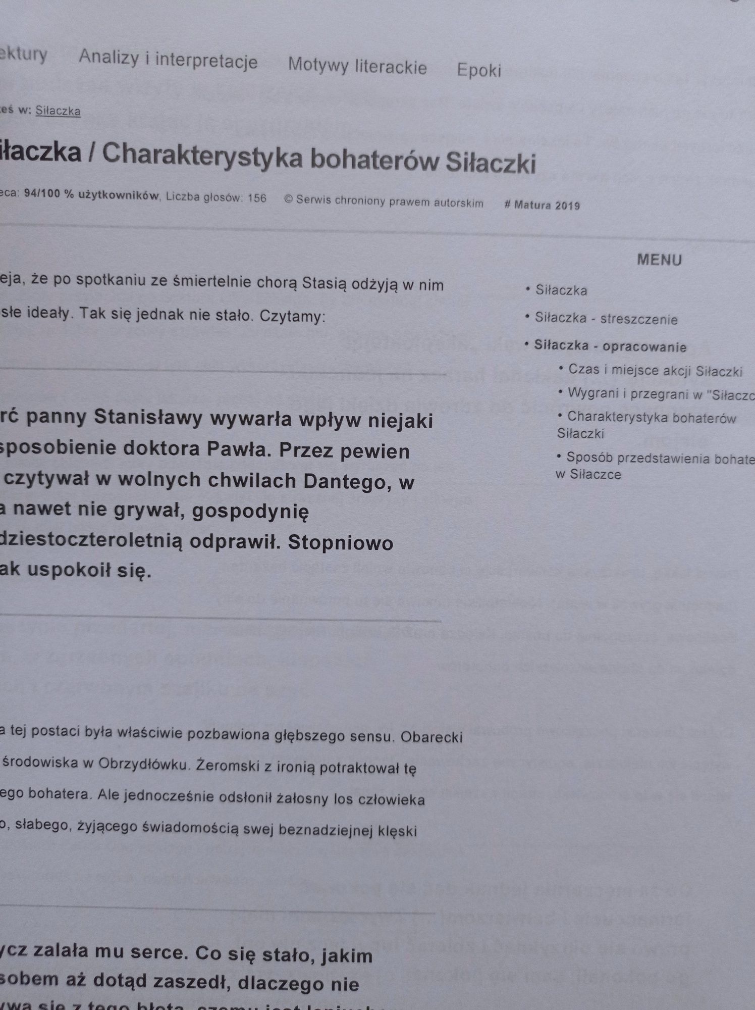 Streszczenie lektury pt:"Siłaczka"