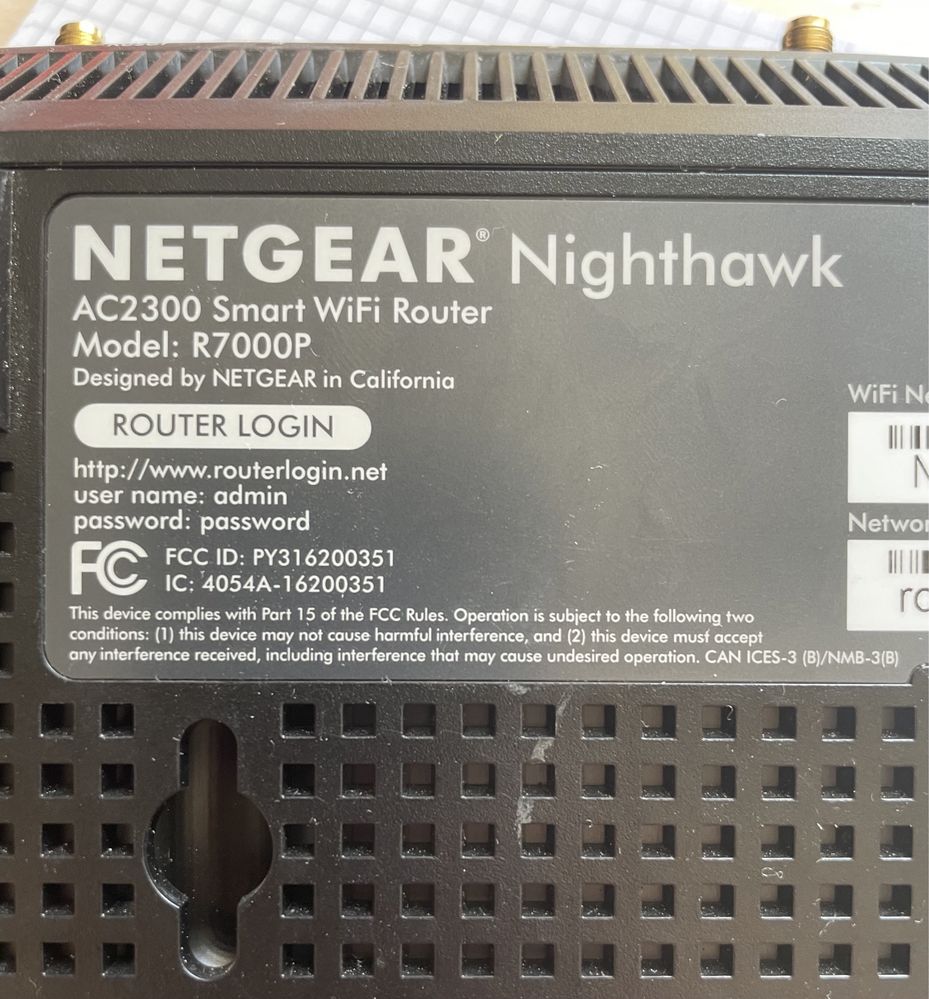Wifi 5G netgear R7000p AC2300 Usb 3.0/2.0