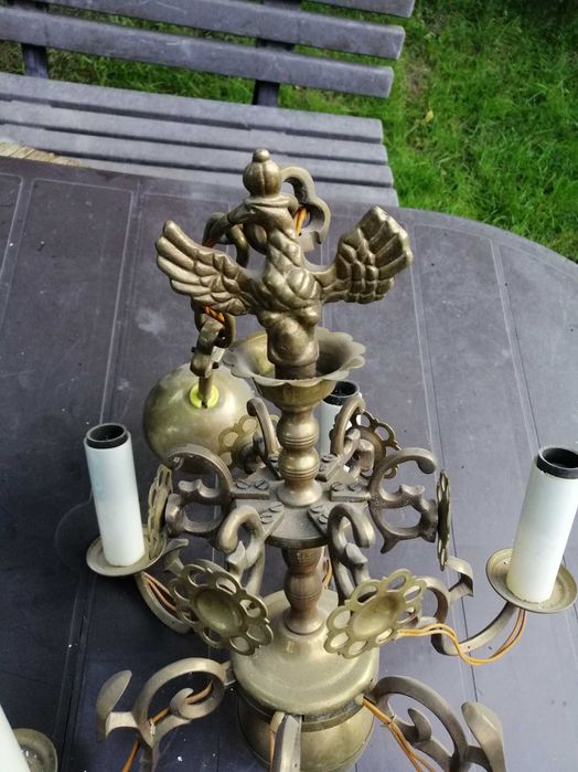 Żyrandol Księstwo Warszawskie ,6 punktów świetlnych, brąz