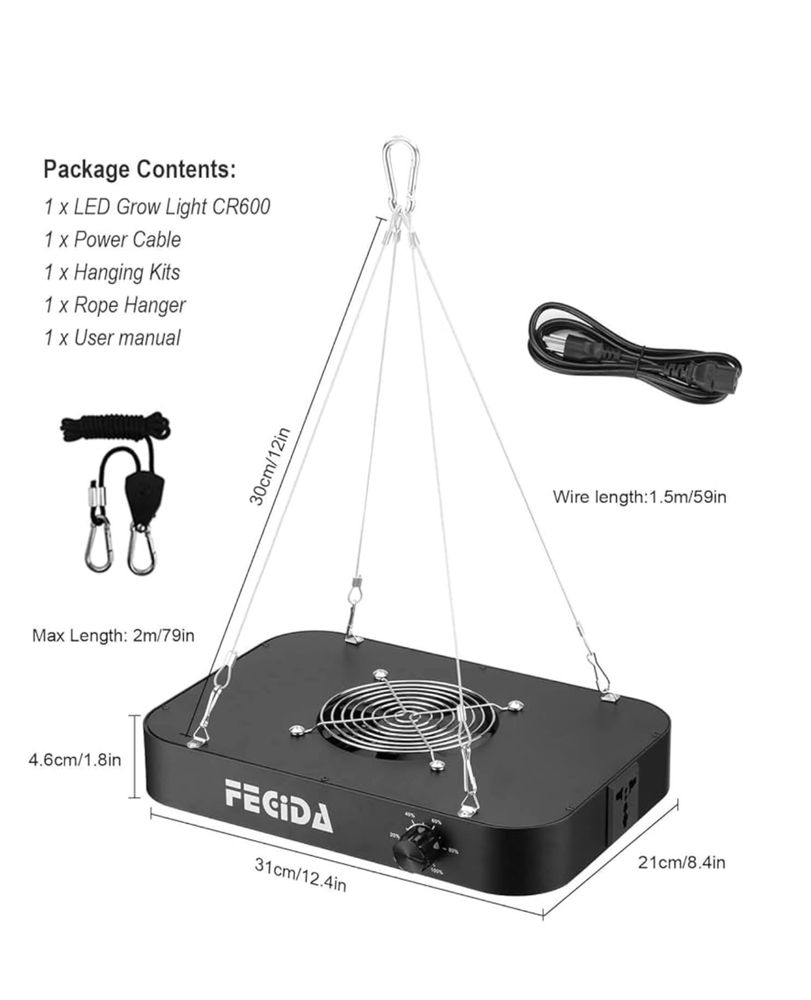 Panel lampa wisząca do uprawy roślin hodowli roślin 65W