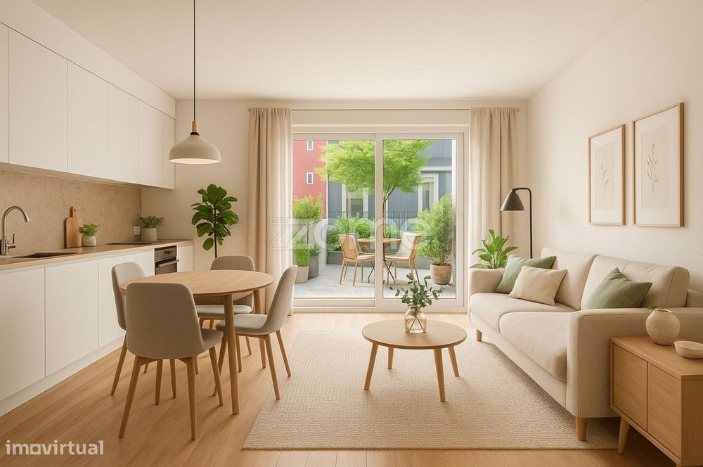 T1 com Terraço para Jardim