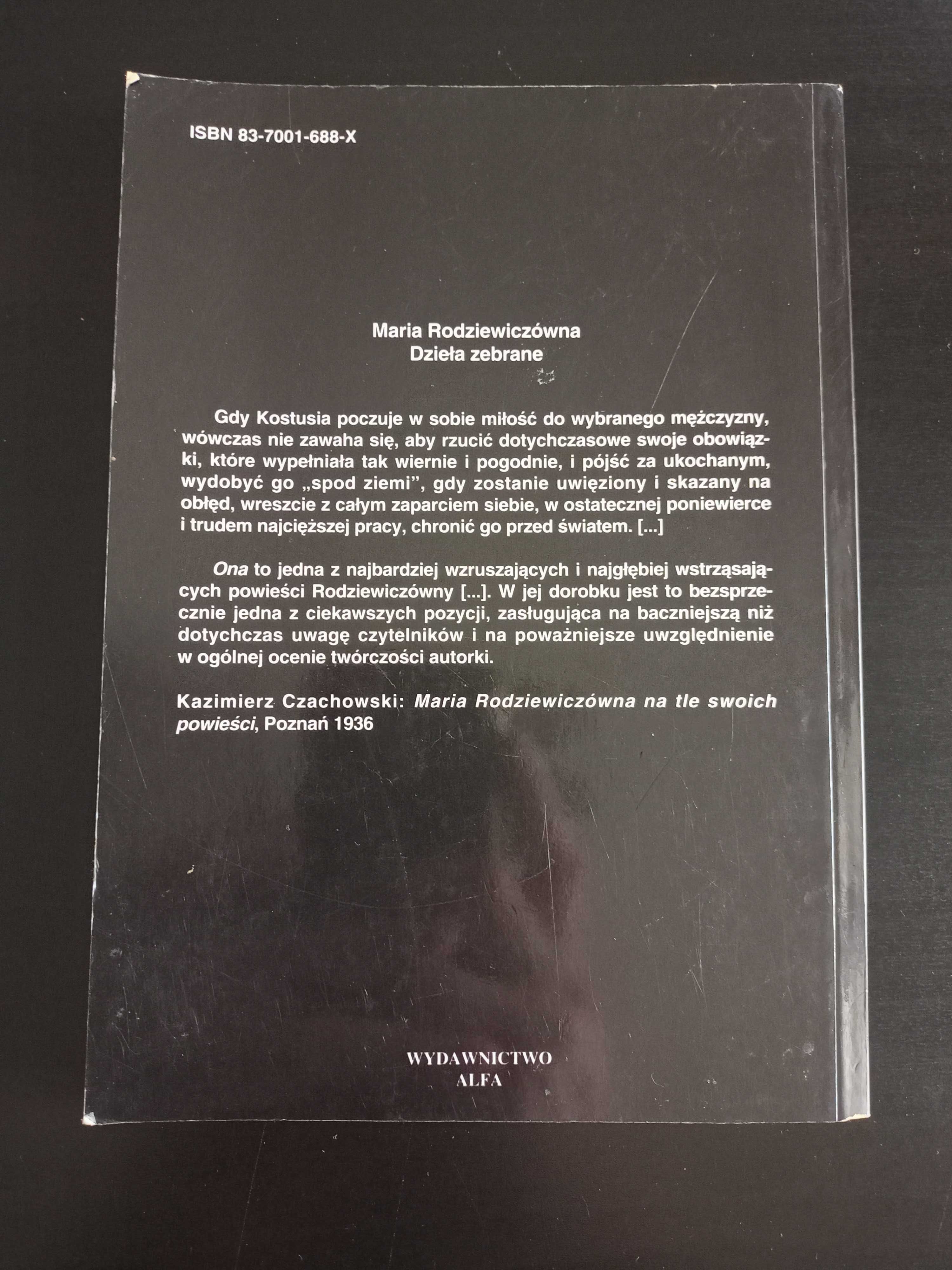 Książka - Maria Rodziewiczówna - "Ona"