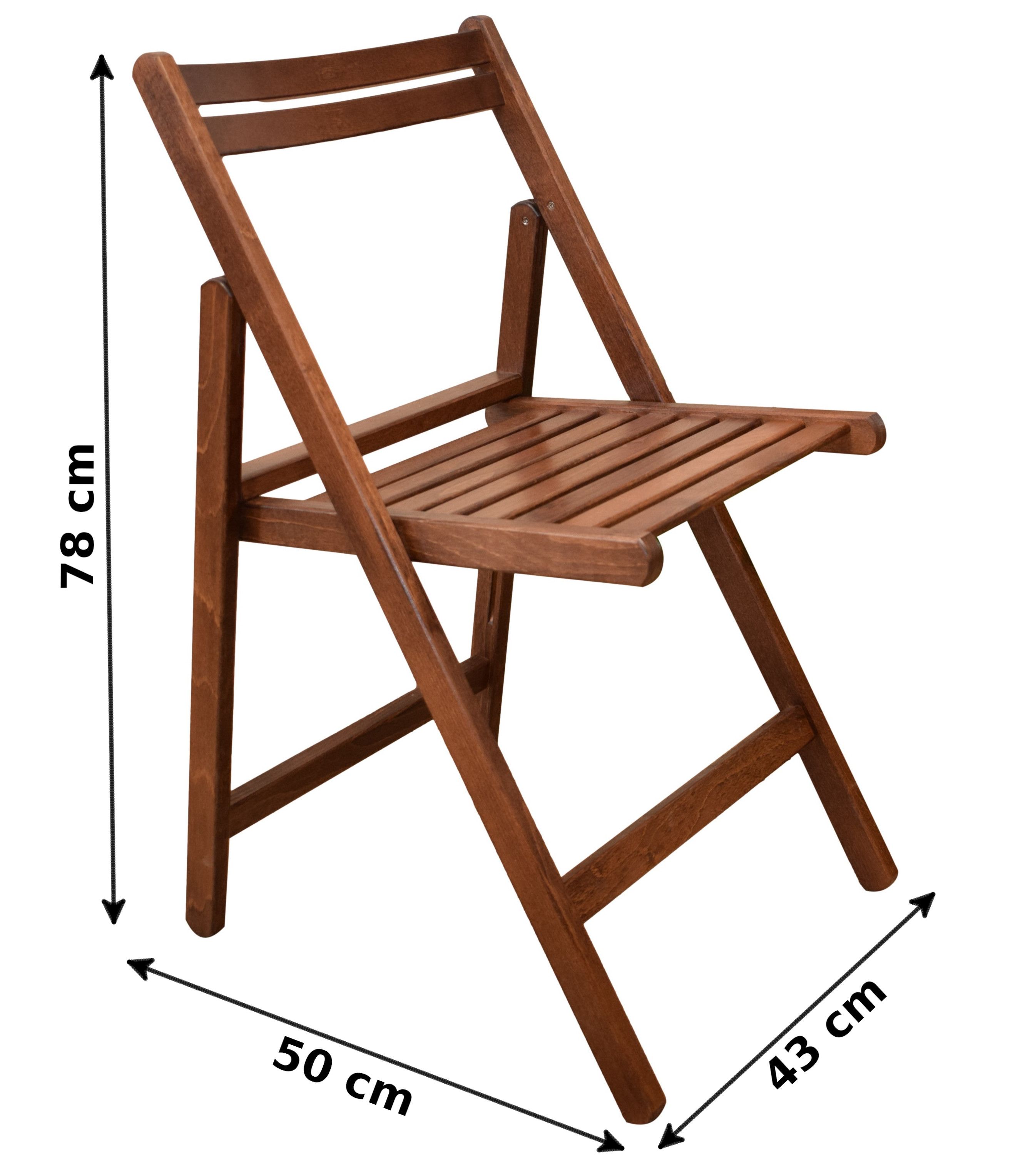 Krzesło składane bukowe mocne  LAKIEROWANE BRĄZ