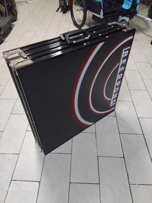 Składany stół do gry w Beer Ponga, 240 cm, czarny