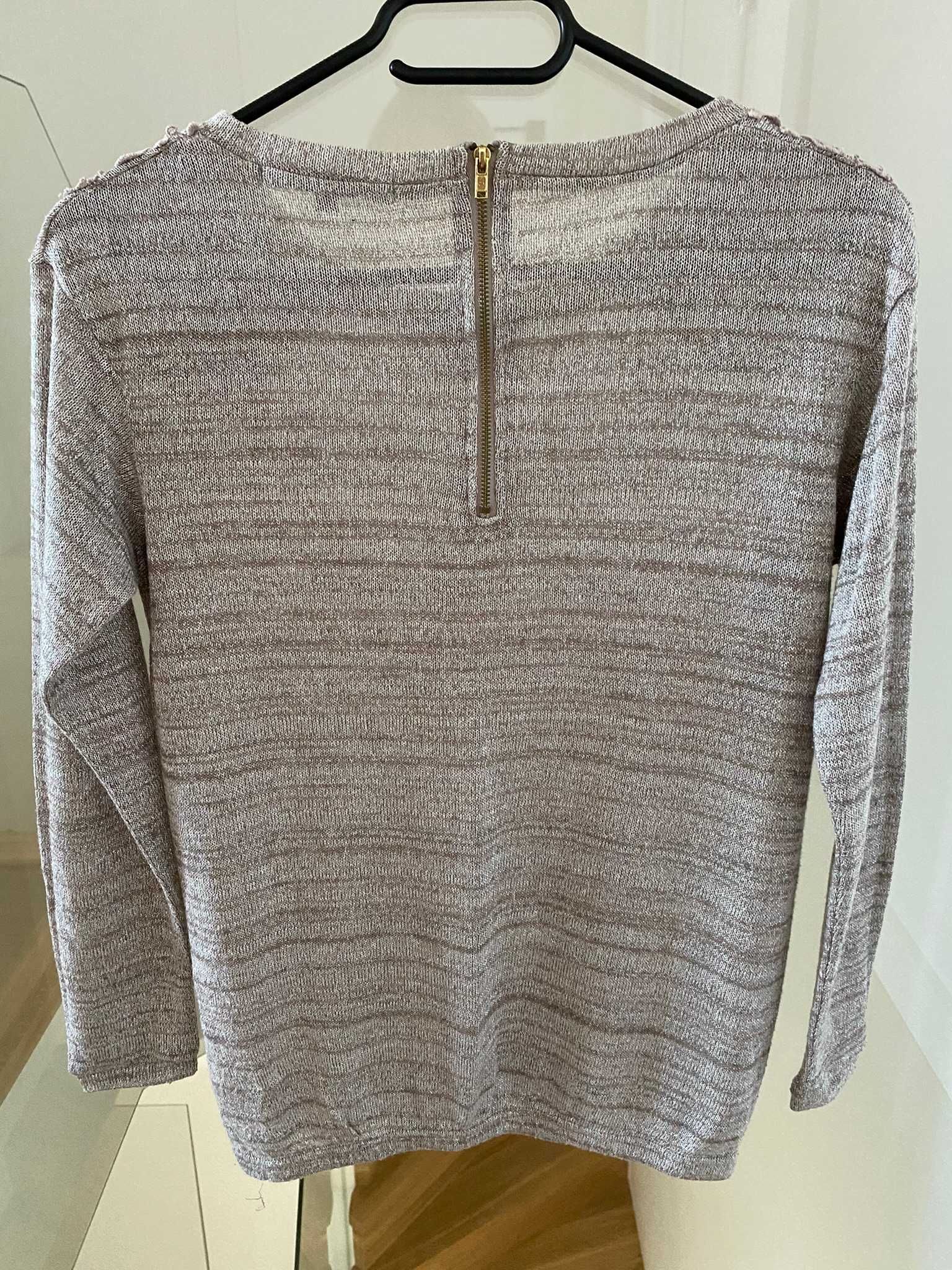 Sweter reserved XS złoty koronka
