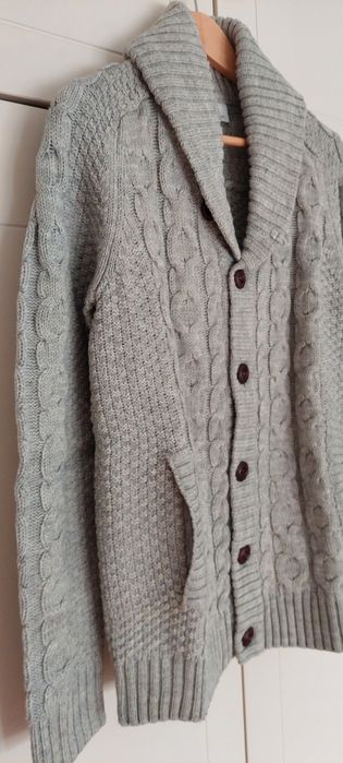 Casaco Homem Lã Cinza Botões