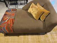Chaise long - creme com wenge