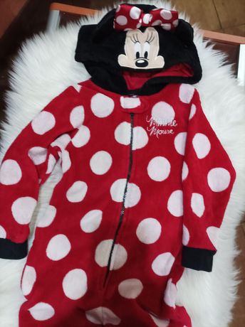 Pajac dziewczęcy piżama jednoczęściowa Myszka Minnie Disney