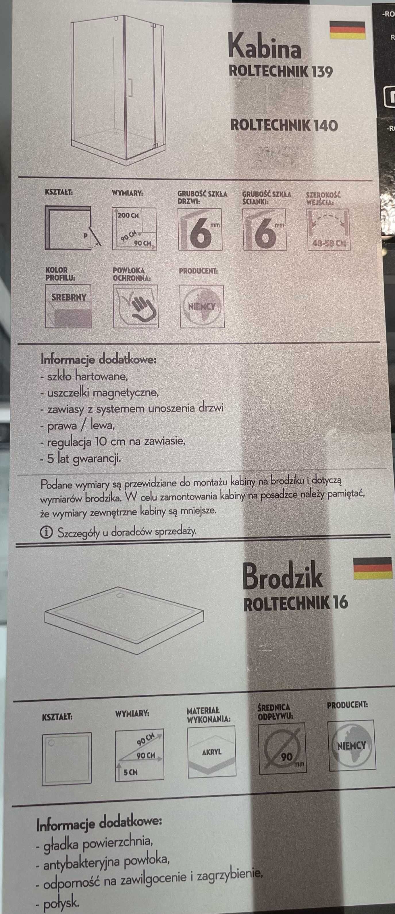 Kabina z brodzikiem 90x90 Roth Elegant Neo - POEKSPOZYCYJNA