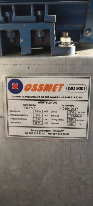 wentylator promieniowy 0,72 KW