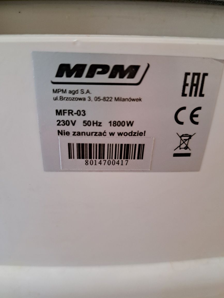 Frytkownica Mpm Mfr-03 wyjmowany pojemnik na olej