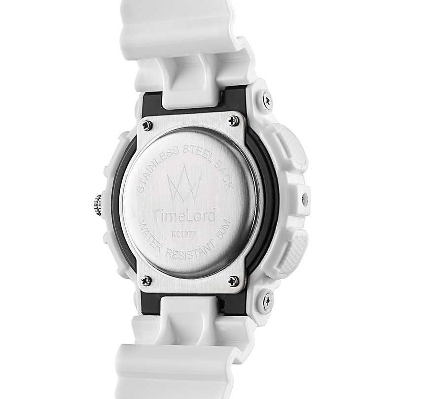Zegarek S-SHOCK biały elektroniczno-analogowy