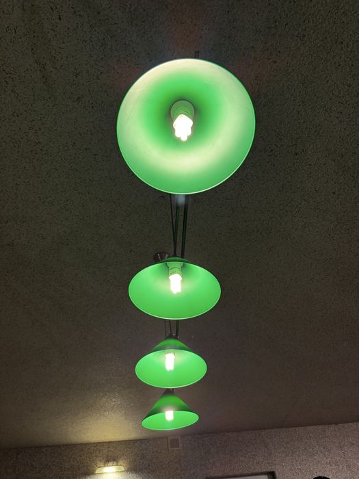 Lampa wisząca nad bilard lub stół klubowa barowa zielona długa klosze