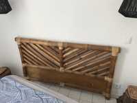 Cabeçeira cama de casal bambu