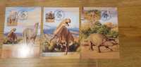 Kary pocztowe z Australii, dinozaury 3 sztuki