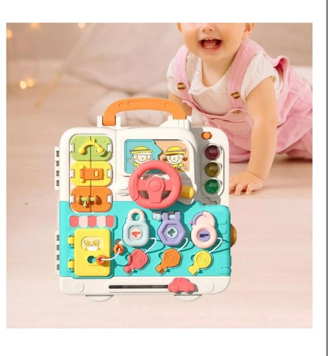 Дитячий бізі борд. Розвиваюча іграшка-валіза. Багатофункіональна