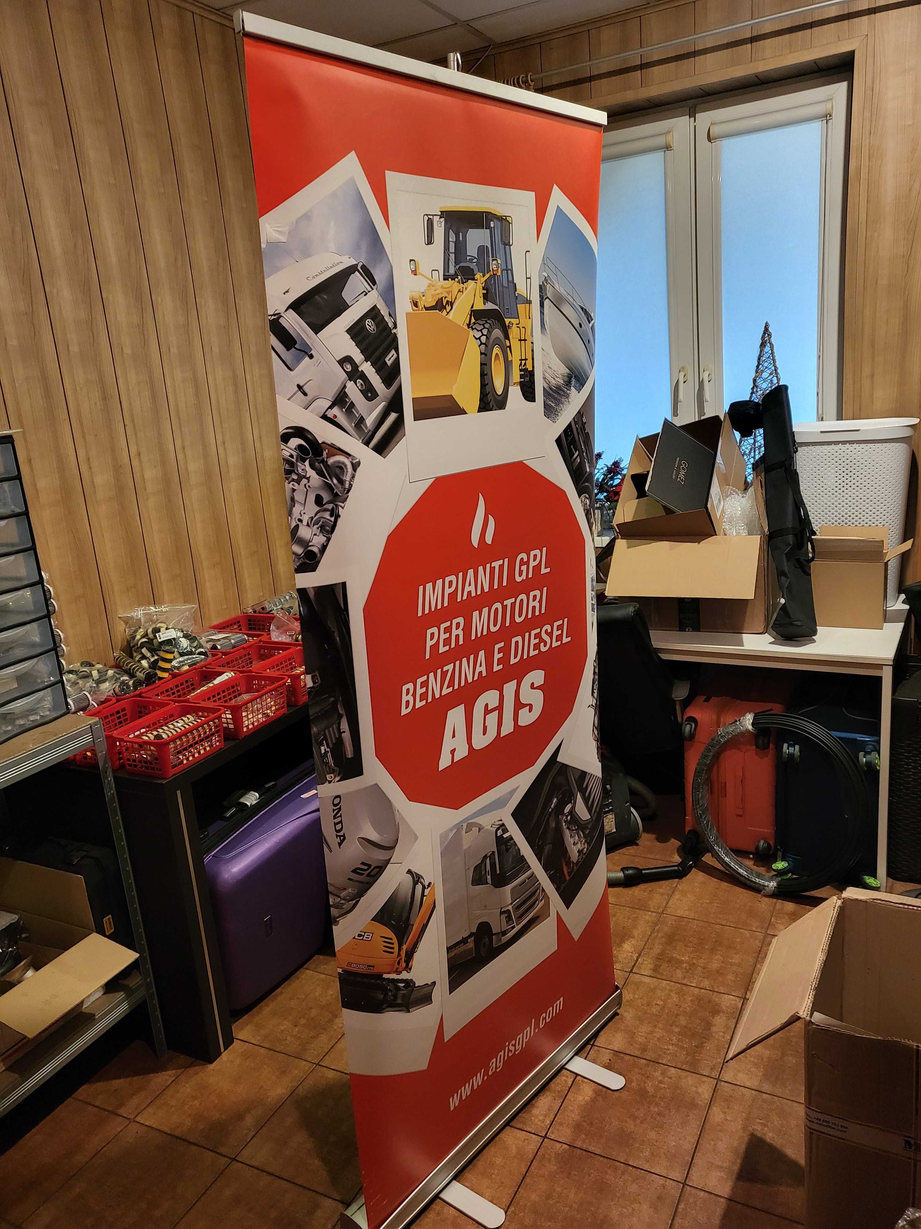 Stojak reklamowy ROLL UP reklamowy 200 cm / 90 cm 2 szt. jak nowe