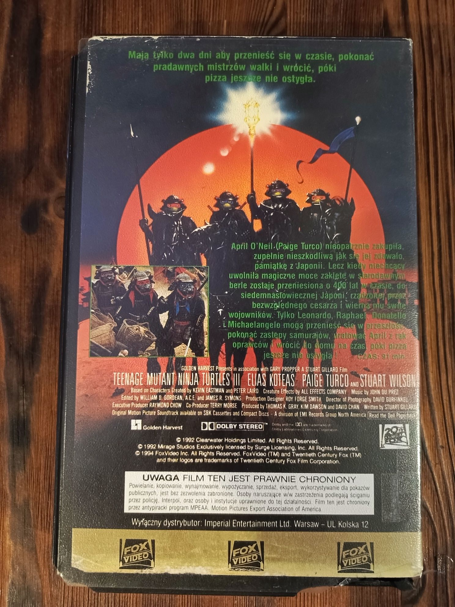 Unikat! Żółwie Ninja 3 kaseta VHS video