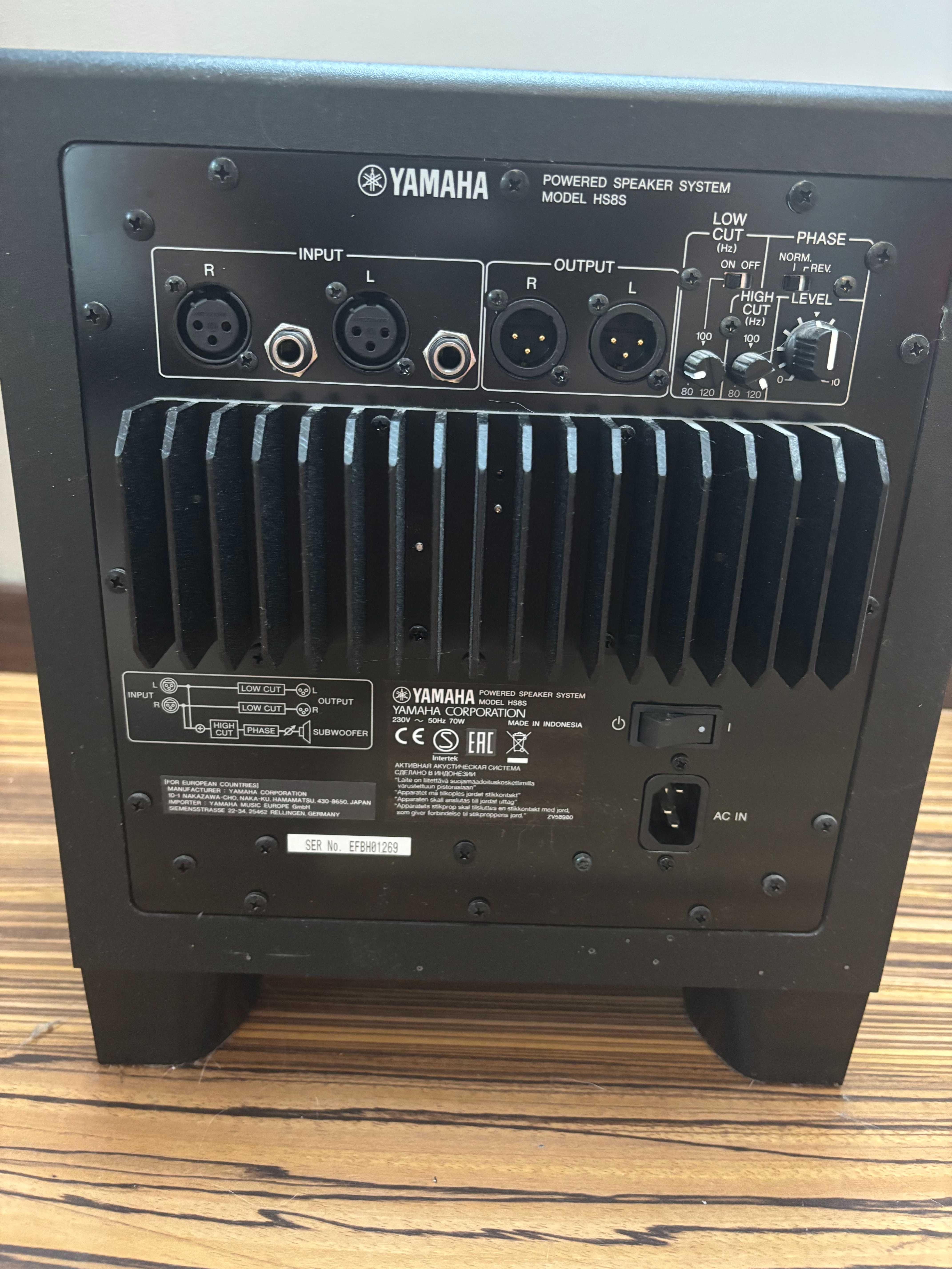 Subwoofer Yamaha model HS8S do monitorów serii HS 5/7/8 stan idealny