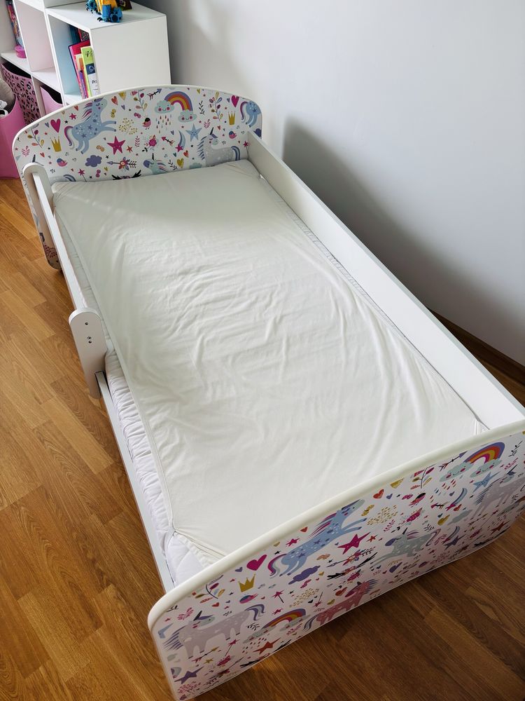 Łożko 160x80 jednorozce szuflada ochronka materac 160x