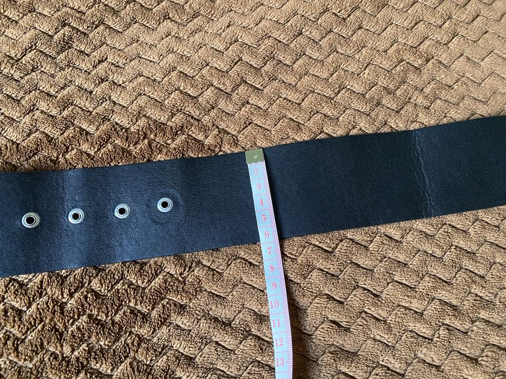 Gruby 6 cm czarny pasek 87 cm Zara sztuczna skóra
