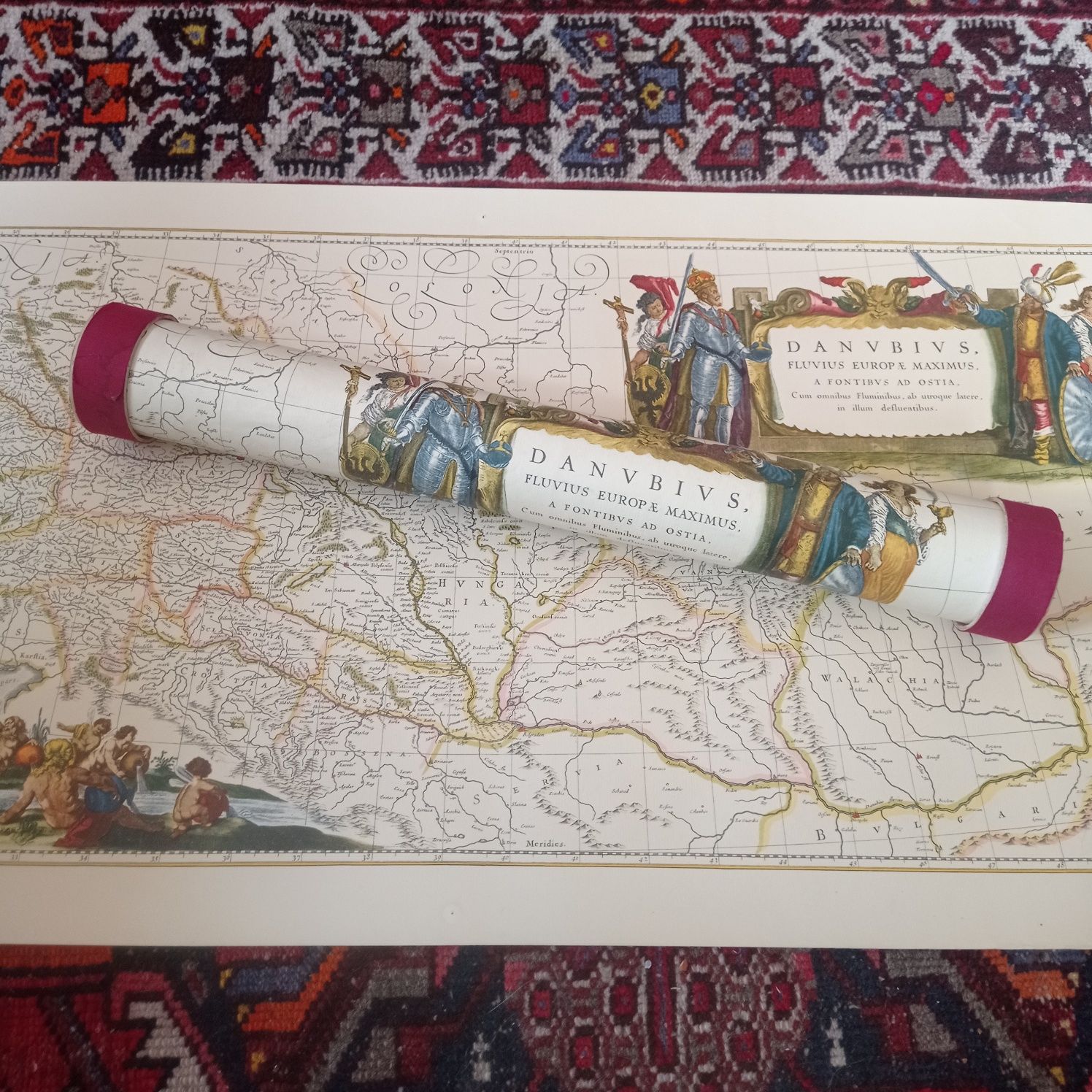 Mapa reprint rzeka Dunaj 1989 r. w tubie