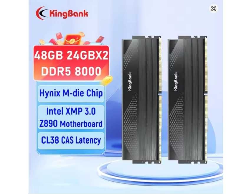 Пам'ять Kingbank DDR5 48GB (24GBx2) 8000MHz CL38