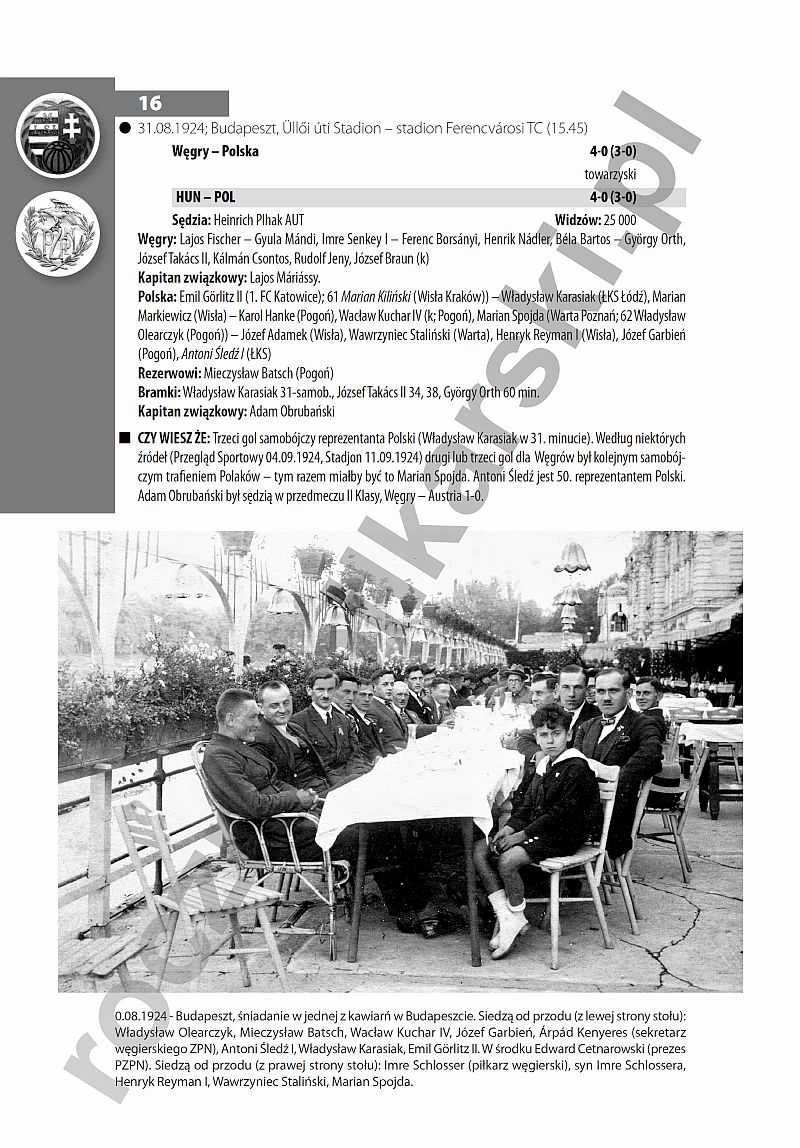 Reprezentacja Polski, część 1 od 1920 do 1932