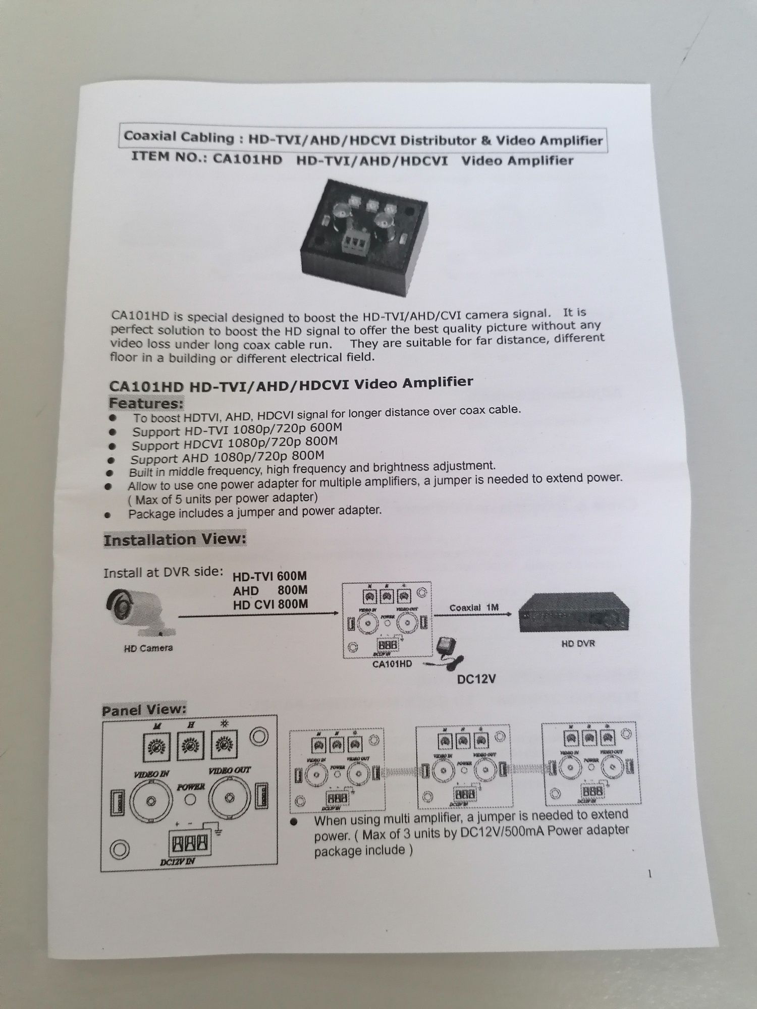 Amplificador de Sinal Video