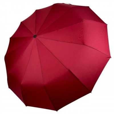 Жіноча парасоля автоматична на 12 спиць бордова